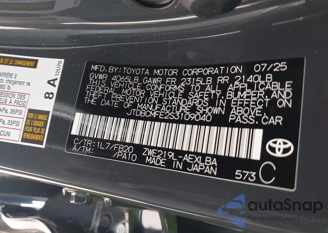 JTDBCMFE2S3109040: 43626371