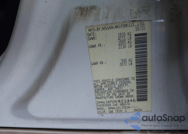 1N4AL3AP5FN921446: 43626503