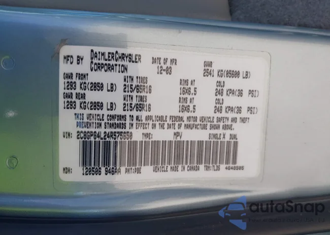 2C8GP64L24R575650: 43626550