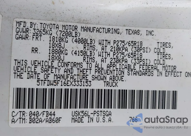 5TFDW5F16EX333153: 43626604