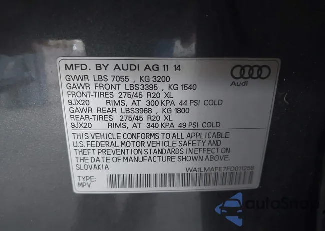 WA1LMAFE7FD011258: 43626002