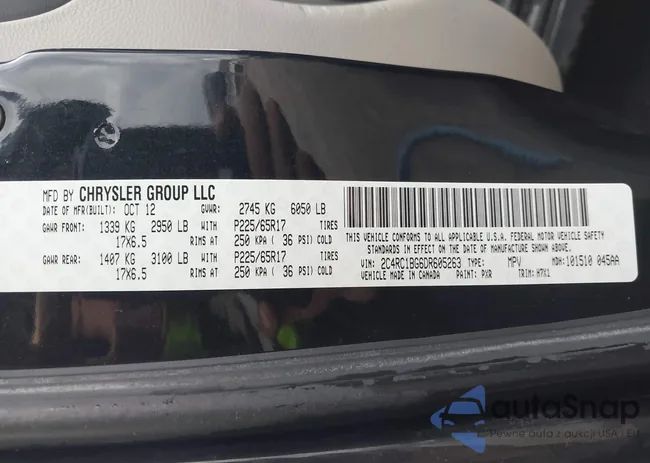 2C4RC1BG6DR605263: 43626100