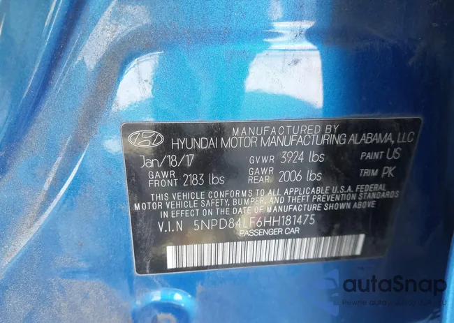 5NPD84LF6HH181475: 43626162