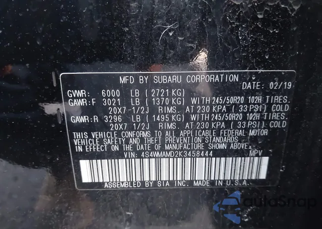 4S4WMAMD2K3458444: 43626227