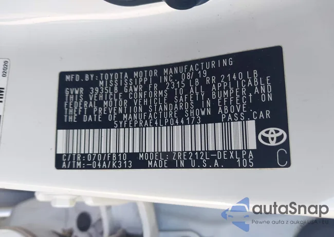 5YFEPRAE4LP044173: 43626264