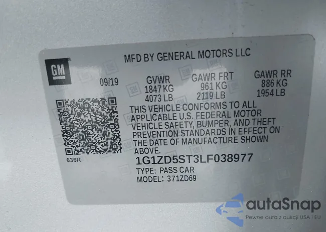 1G1ZD5ST3LF038977: 43627396