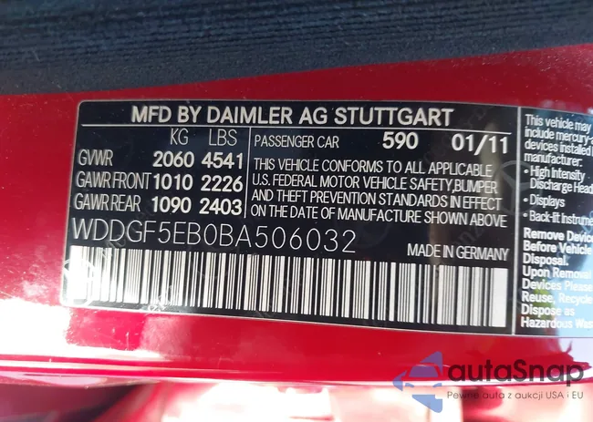 WDDGF5EB0BA506032: 43627528