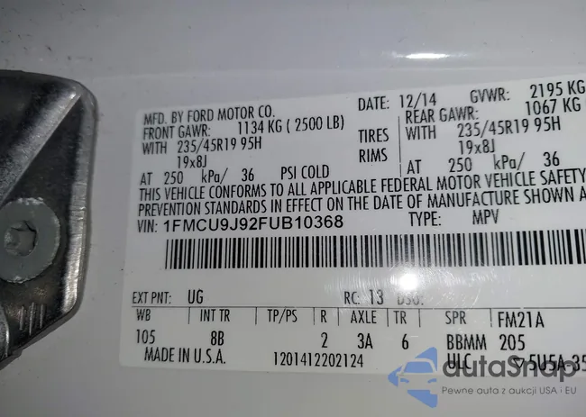 1FMCU9J92FUB10368: 43627688