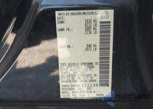 1N4AL3AP6DC222139: 43627770