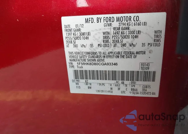 1FMHK8D80CGA93346: 43627837