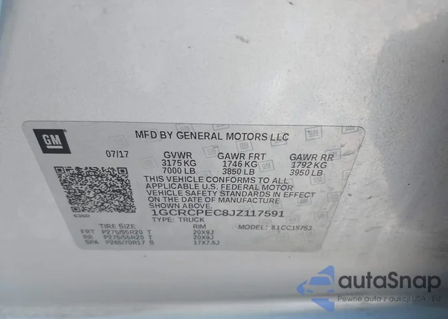 1GCRCPEC8JZ117591: 43626922