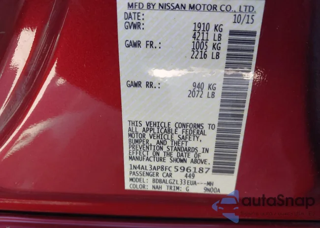 1N4AL3AP8FC596187: 43627182