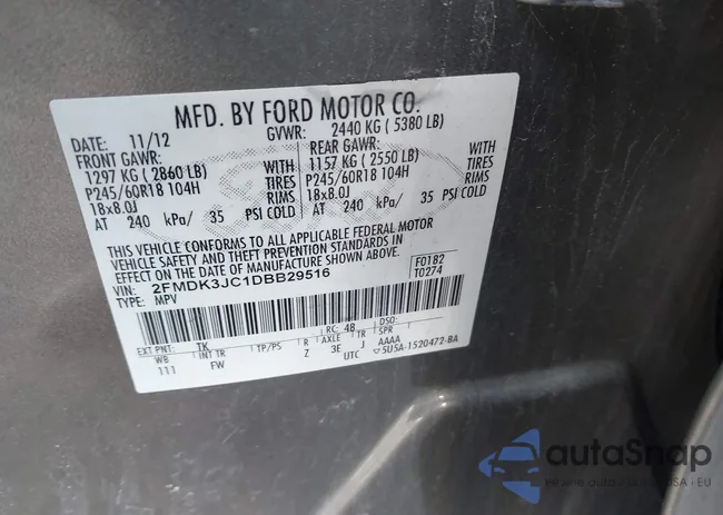 2FMDK3JC1DBB29516: 43627226