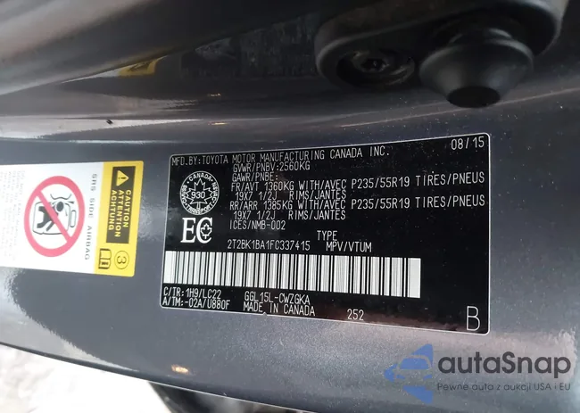 2T2BK1BA1FC337415: 43628271