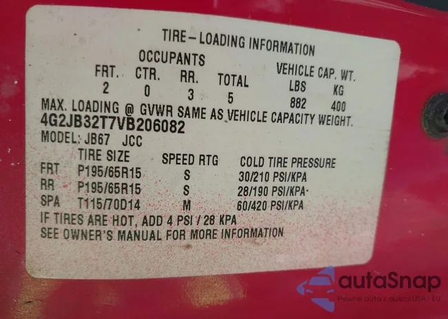 4G2JB32T7VB206082: 43628294