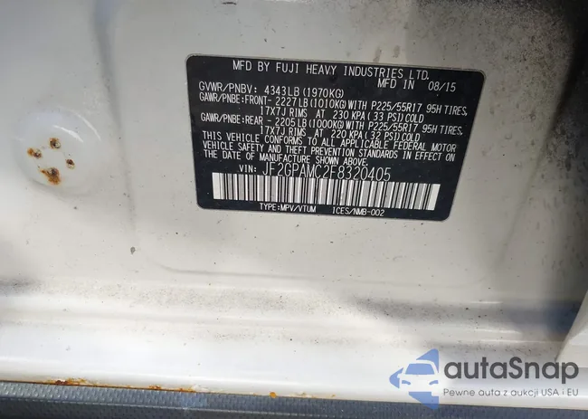 JF2GPAMC2F8320405: 43628407