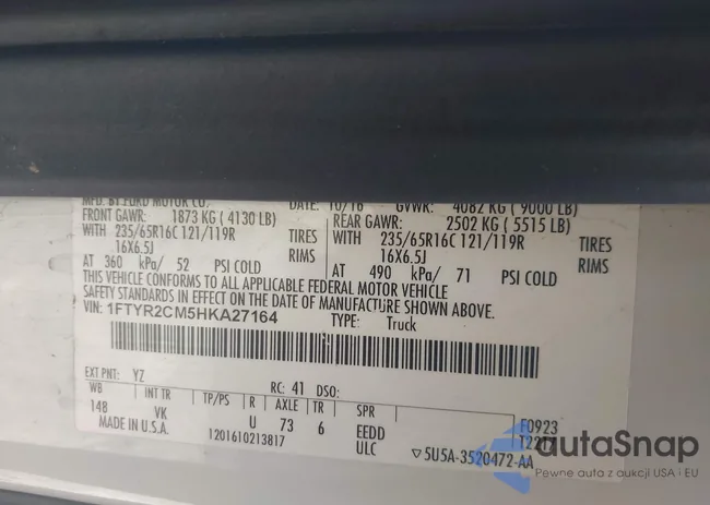 1FTYR2CM5HKA27164: 43628436