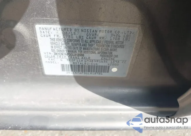 3N1CN7AP3GL818986: 43628497