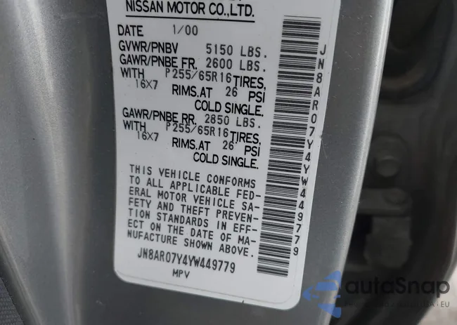 JN8AR07Y4YW449779: 43628500