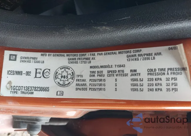 1GCDT13E378230665: 43628566