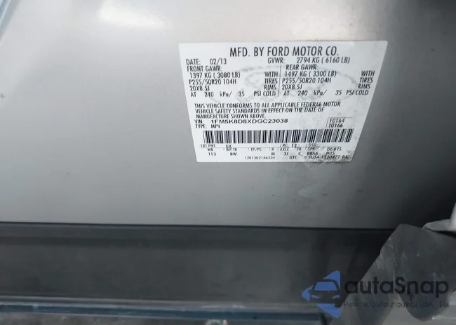 1FM5K8D8XDGC23038: 43628657