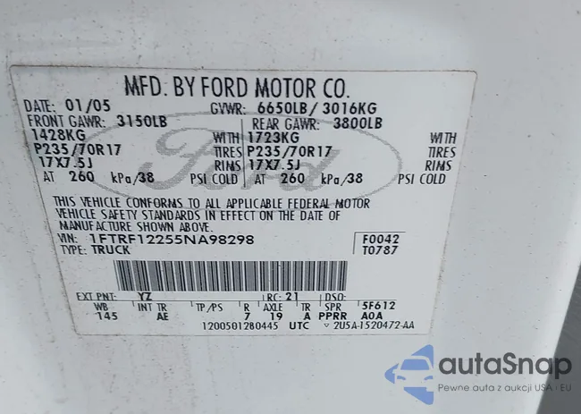 1FTRF12255NA98298: 43628677