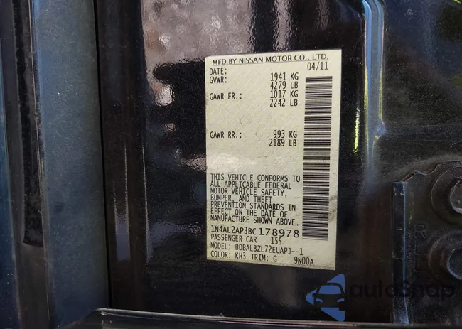 1N4AL2AP3BC178978: 43628734