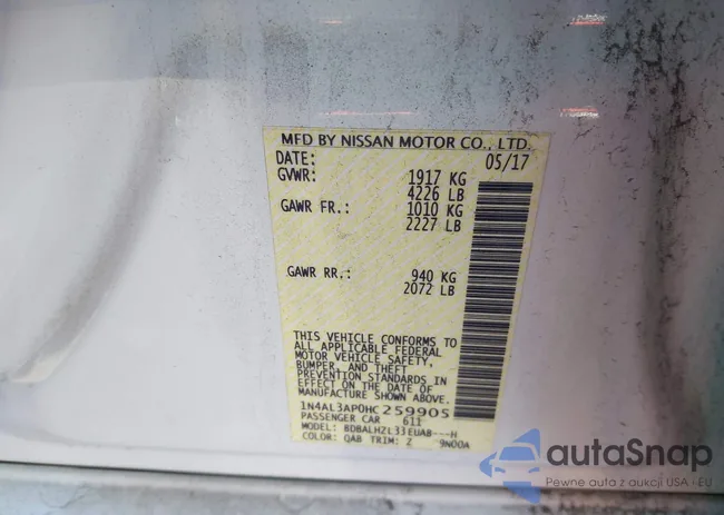 1N4AL3AP0HC259905: 43628850