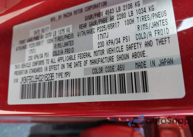 JM3KFBCL6H0216236: 43627981