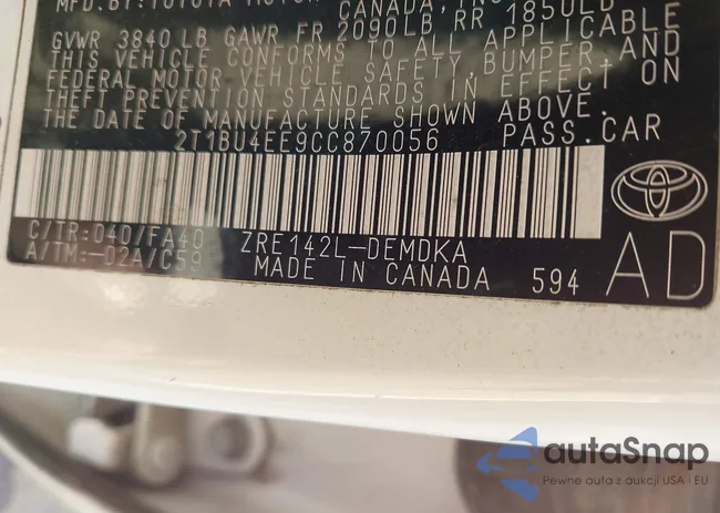 2T1BU4EE9CC870056: 43628181