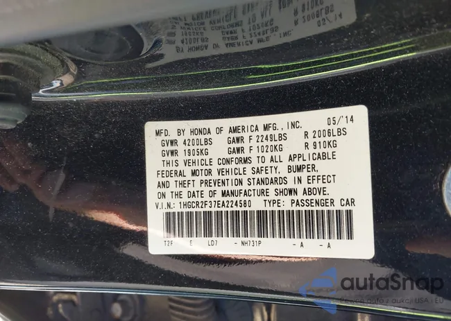 1HGCR2F37EA224580: 43628256