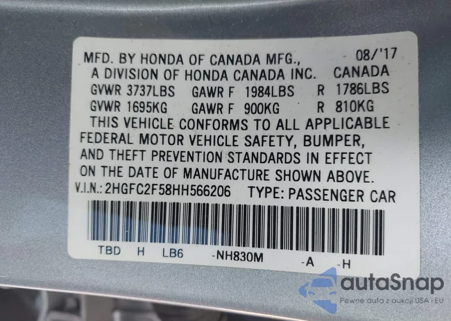 2HGFC2F58HH566206: 43629322