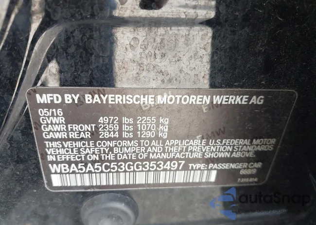 WBA5A5C53GG353497: 43629359