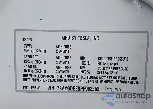 7SAYGDEE8PF963253: 43629474