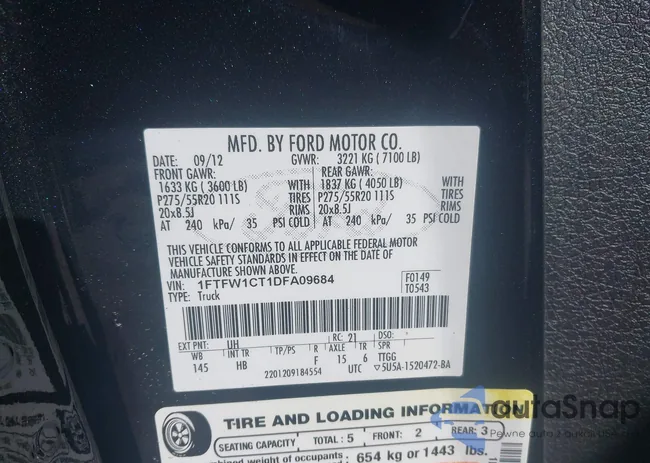 1FTFW1CT1DFA09684: 43629569