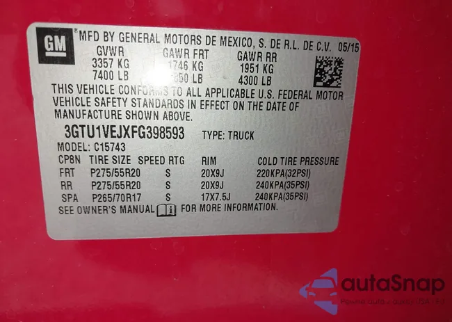 3GTU1VEJXFG398593: 43629579