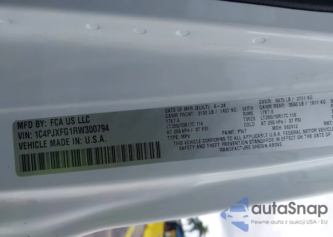 1C4PJXFG1RW300794: 43630370