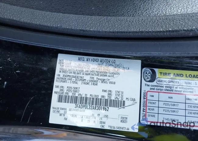 3FADP0L32AR301962: 43630406