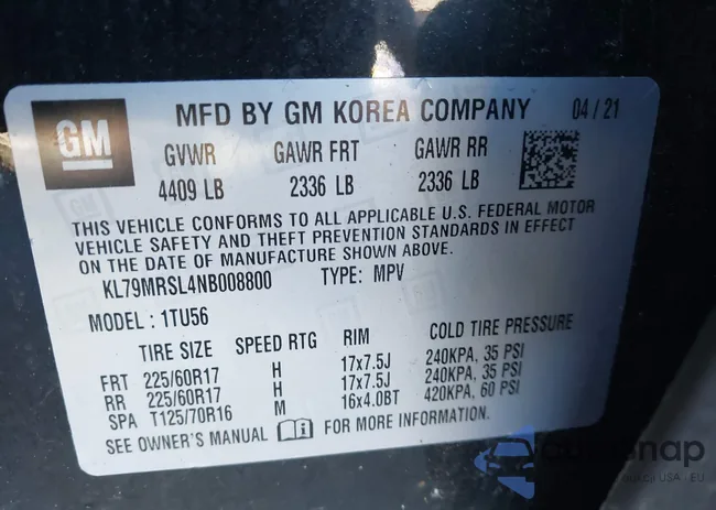 KL79MRSL4NB008800: 43630488