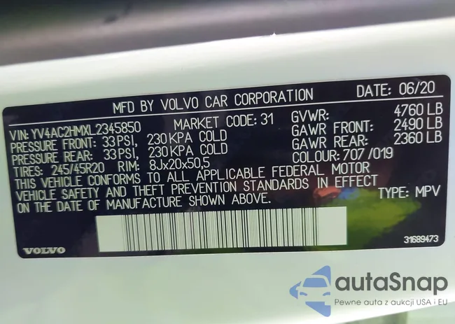 YV4AC2HMXL2345850: 43630547