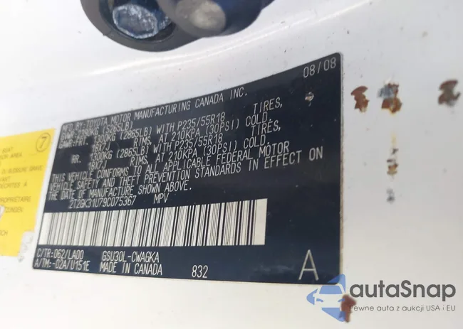 2T2GK31U79C075367: 43630560