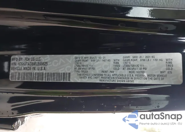 1C6HJTAG6ML599625: 43630567