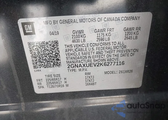 2GNAXUEV2K6277116: 43630681