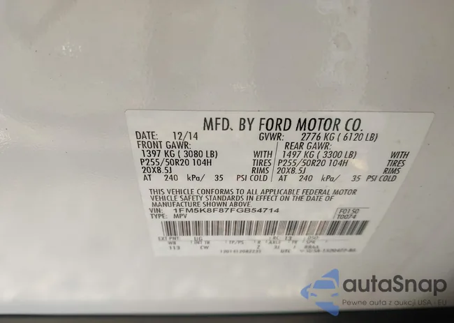 1FM5K8F87FGB54714: 43630798