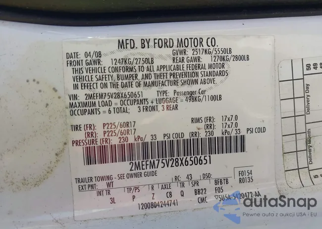 2MEFM75V28X650651: 43630862