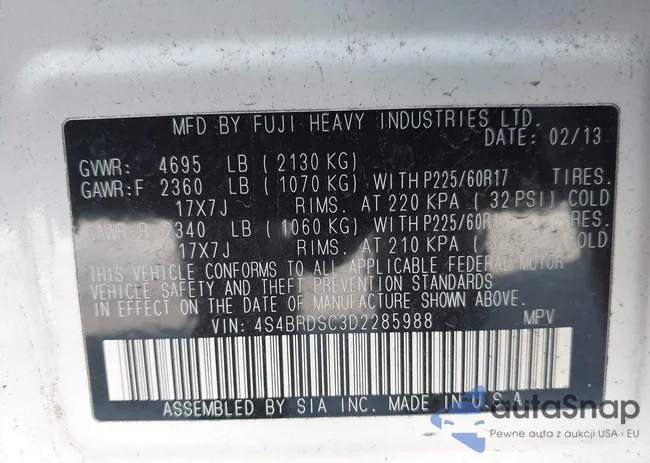 4S4BRDSC3D2285988: 43629900