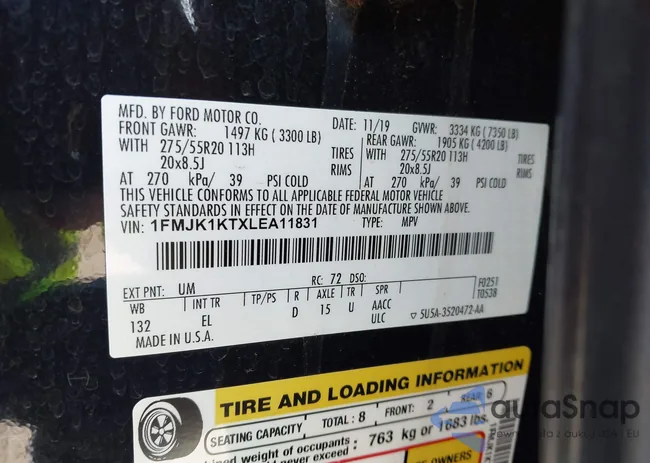 1FMJK1KTXLEA11831: 43630180