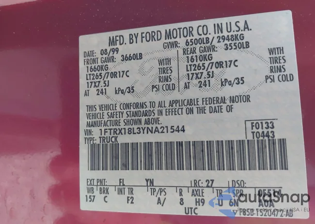 1FTRX18L3YNA21544: 43630211