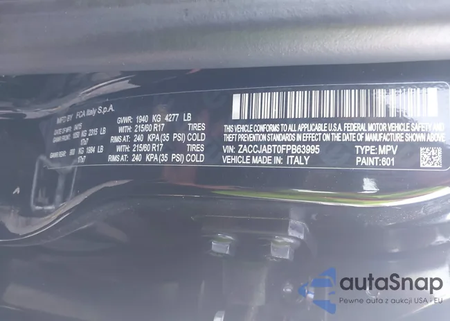 ZACCJABT0FPB63995: 43631329