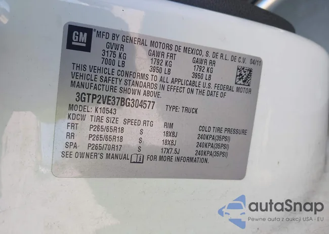 3GTP2VE37BG304577: 43631694